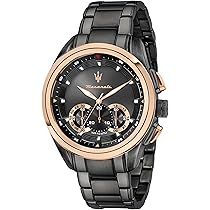 超希少！マセラティ（GOLD×BLACK）クロノグラフメンズ腕時計 Amazon.co.jp: マセラティ 腕時計 メンズ Maserati Traguardo